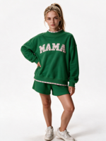 Ensemble complet : Sweat-shirt à col montant pour femme 2026, coupe oversize courte, pour adolescentes, ample, à manches longues, mode hiver