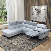 Canapé modulaire d'angle en forme de L, personnalisable, inclinable, avec chargeur USB, pour hôtel, appartement, villa