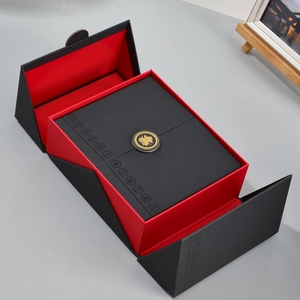 厂家定制豪华纸双门礼品盒茶哑光层压压花产品包装纸托盘不同 - Product Image 3