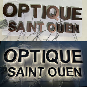 Custom Stainless Steel 3D Letters Outdoor <b>LED</b> Backlit Business <b>Sign</b> with Plug Waterproof for Home Mall Office Shops Bars - Product Image 5