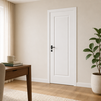Porte intérieure moulée en PVC à âme pleine, 30x80 pouces, blanc apprêté, 2 panneaux, style moderne, pour maison, chambre et hôtel