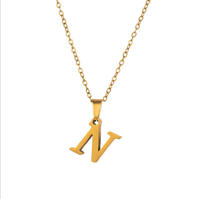 Collar con Iniciales de Nombre RINHOO, Colgante de 26 Letras de la A a la Z, Acero Inoxidable 316L, Chapado en PVD de 18k, Joyería para Mujer, Gargantilla, Regalo para Parejas