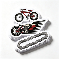 Autocollants de vélo Haoxuan Punk, en vinyle PVC blanc, pour chaîne et roue, graphiques de vitesse sur route, mats, imperméables et résistants à l'usure