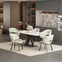 Chaise de salle à manger moderne de luxe en cuir 2026 avec pieds en métal, mobilier de salle à manger ergonomique et léger pour la maison, le bureau et l'extérieur