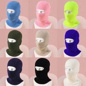 Winter Outdoor Ski Mask Solid Color Warm Knitted <b>Hat</b> with Single Hole Cap Custom Logo Balaclava - Product Image 1