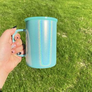 Tazas de Café de Vidrio de 17 oz con Brillo Holográfico y Diamantes, con Tapas de PP, Disponibles en Varios Colores, Envío desde Almacén en EE. UU. - Product Image 5