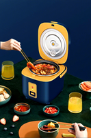 Mini Olla Arrocera Digital 6 en 1, Azul y Amarillo, con Temporizador y Función Mantener Caliente, Olla Antiadherente, Asa de Transporte, Venta al por Mayor de Fábrica OEM