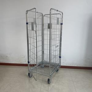 फैक्टरी मूल्य 4 साइड फोल्डिंग वायर जाल रोलिंग पिंजरे ट्रॉली - Product Image 4