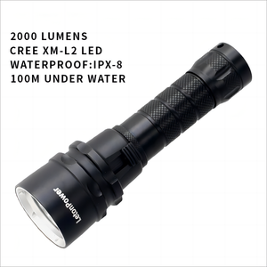 Linterna LED Recargable L18 IP68 a Prueba de Agua de 10W, 2000 Lúmenes, Largo Alcance, <span class=keywords><strong>Foco</strong></span> Subacuático para Buceo, Aeroespacial e Industrial - Product Image 3