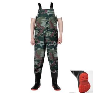 PVC Camo Fishing Fly Fishing Wear Chest Waders Hunting Boots Wading Boot Pants Waterproof Fly Fishing Wading Boots