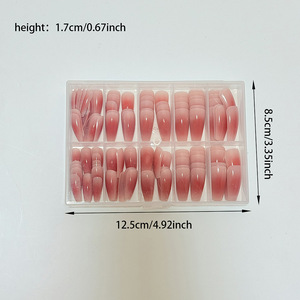 120 pièces de faux ongles courts en amande à pression, pré-conçus, dégradé <span class=keywords><strong>orange</strong></span>, style rétro, haut de gamme, avec logo personnalisé - Product Image 4