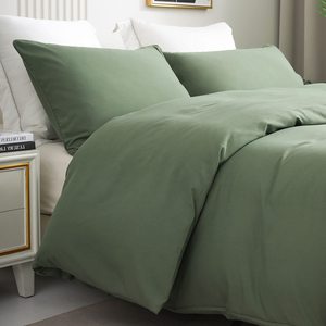 <span class=keywords><strong>Set</strong></span> copripiumino moderno 100% <span class=keywords><strong>Set</strong></span> copripiumino morbido e traspirante in microfibra lavata tinta unita - Product Image 2