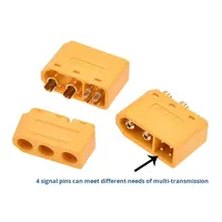 Connecteur Amass XT60 2+4-F/M avec gaine de protection pour broches de signal, type à souder, tension nominale 500V