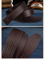 Sangle de ceinture en cuir croûte personnalisée pour homme 38 mm sans boucle, motif crocodile, remplacement OEM