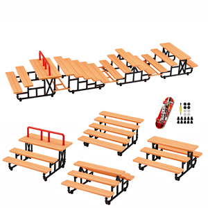 Parc de skate pour garçons en plastique et bois avec escalier de <span class=keywords><strong>skatepark</strong></span>, conception DIY à combinaison libre, style BMX - Product Image 1