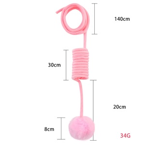 Interactive Pet Cat Chew Toy Funny Cat Stick Plush Spring <b>Ball</b> Self-High Hanging Door Kitten Teaser Cat Wand Accessory - Product Image 2