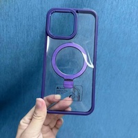 Étui de téléphone portable transparent avec support d'anneau magnétique béquille couverture arrière de téléphone pour iPhone 17 16 15 14 13 12 11 étui