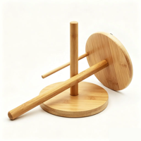 MIXWARES Porte-rouleaux de papier en bambou autoportant - Étagère de rangement multifonctionnelle pour la cuisine, pour chiffons de nettoyage, rouleaux et petits objets