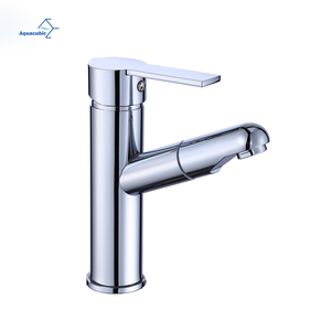 Hiện đại chậu tàu chìm tap tiện ích lỗ duy nhất phòng tắm bồn rửa vòi với pull out phun - Product Image 1