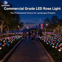 Lampes à piquet LED en forme de rose pour extérieur, pour parcs à thème, jardins, décoration paysagère, étanches IP65, solution d'éclairage personnalisée