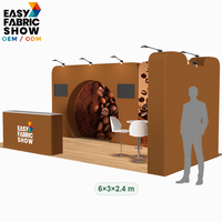 Pack Complet Stand d'Exposition 6x3m – Système Modulaire Pop-Up en Tissu Tendu pour Salon Professionnel du Café