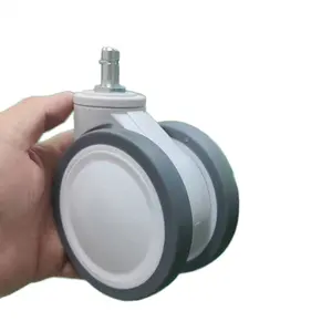 Medizinische Geräte-Rollen für Krankenhäuser, 3, 4, 5 Zoll TPR-Doppelräder mit Zentralverriegelung, Schwenkbar mit Gewindeanschluss - Product Image 1