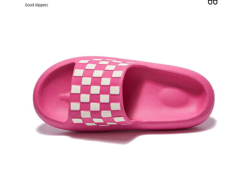 New Black and White Lattice Summer EVA Slippers Women Thick Sole Slides Ladies Casual Sandals