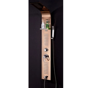 Ensemble mural moderne en acier inoxydable pour colonne <span class=keywords><strong>de</strong></span> douche à effet pluie avec jets <span class=keywords><strong>de</strong></span> massage Robinets <span class=keywords><strong>de</strong></span> <span class=keywords><strong>salle</strong></span> <span class=keywords><strong>de</strong></span> bains Panneau <span class=keywords><strong>de</strong></span> douche Panneaux <span class=keywords><strong>de</strong></span> tour - Product Image 1
