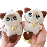 Uyeah OEM/ODM Porte-clés en peluche personnalisé en coton, jouet animal en peluche, mascotte chat, poupée, design personnalisé, peluches chat noir