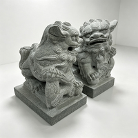 Offre Spéciale : Paire de Statues de Lions Gardiens Chinois en Granit Sculpté à la Main (Chiens Foo de Pékin) – Sculpture en Pierre Feng Shui pour la Protection des Portails