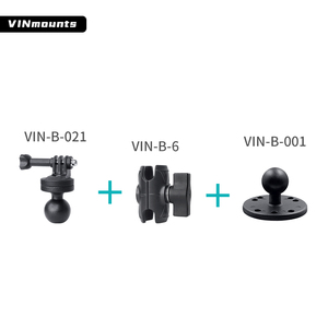 VIN Mounts 1 " <b>Drill</b>-Down Mount with Double <b>Socket</b> Arm with Action Camera <b>Adapter</b> Compatible with Ram Mounts - Product Image 6