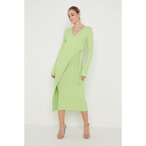 Nouvelle robe pour femme, design automnal, col en V, bretelles latérales, longueur mi-longue - Product Image 3