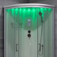 Cabine de douche numérique à revêtement hydrophobe avec porte à fermeture douce, cabine de douche intelligente pour suite spa