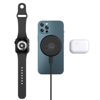 Mini chargeur sans fil portable 3 en 1 15W Charge rapide avec fonction de rotation Forme de support Type-C pour iPhone