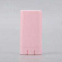 Tubes cosmétiques ovales roses en PP de 15g à rotation fluide, conception à remplissage direct, bouchon à vis, emballage pour bâtonnets d'arôme solides avec logo