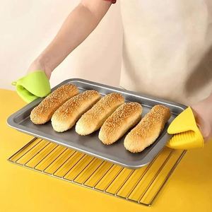 Maniques de four en silicone épaissies, gants de micro-ondes, isolation thermique, poignées antidérapantes pour grillades, clips pour bols et casseroles, cuisine - Product Image 6