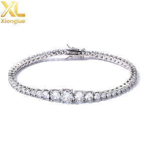 New Style Iced Out Jewelry Bling Diamond Tennis Chain Gold Silver Round Cubic Zirconia Tennis Chain <b>Bracelet</b> for Girls Gift - Product Image 2