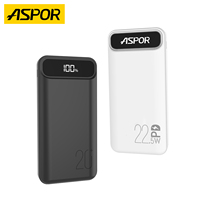 Batterie externe portable USB Type-C étanche ultra-mince 22,5 W à charge rapide avec affichage numérique LED 20000 mAh double USB pour A396PD (vente en gros)