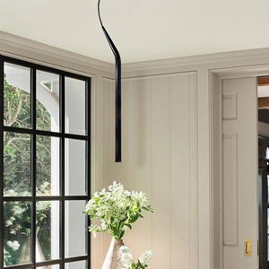 <span class=keywords><strong>Suspension</strong></span> LED moderne minimaliste en métal <span class=keywords><strong>noir</strong></span> pour chambre et salle à manger, lampe suspendue créative à tubes simples – Vente en gros - Product Image 3