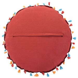 Coussin de sol en coton 100% biologique avec pompons, patchwork, pour la vente en gros - Product Image 3
