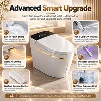 WC intelligent électrique moderne allongé avec bidet intégré, chasse d'eau à capteur, siège chauffant et télécommande – Sanitaire intelligent