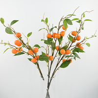Branche d'orange artificielle de haute qualité en gros, 97 cm, pour accessoires de photographie, présentation en cuisine, décoration de table à domicile