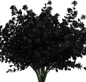 Mydays في الهواء الطلق هالوني نماذج متعددة نابض بالحياة أسود أوراق الأوكالبتوس الاصطناعي نباتات الديكور