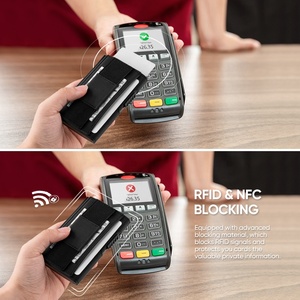 Portefeuille compact et fin en aluminium TILONSTAR TVC320 avec fenêtre transparente, protection RFID, porte-cartes en cuir, porte-cartes pop-up - Product Image 5