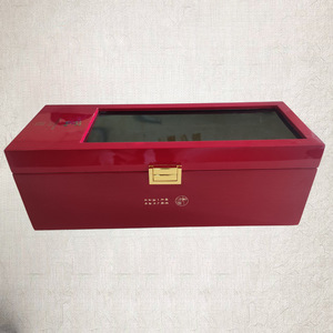 Caja de Madera Roja Personalizada para Té, Rectangular, Hecha a Mano, para Regalo, Origen Shenzhen MH-j163 - Product Image 2