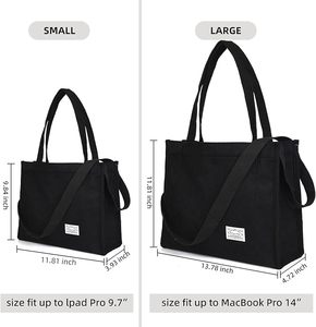 Sac fourre-tout en toile grande capacité, échantillon gratuit, pour le travail, les trajets domicile-travail, l'école, sac en tissu à bandoulière unique, haute esthétique - Product Image 3