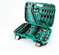 Ensemble d'outils SH de 216 pièces en acier au chrome-vanadium, clé à cliquet, jeu de douilles, étui rigide - Multifonctionnel pour l'entretien automobile DIY