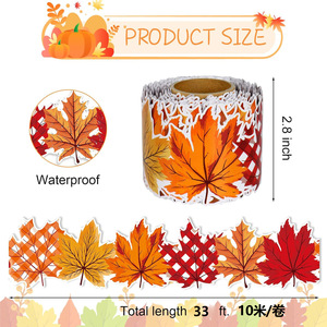 Bulletin d'<span class=keywords><strong>automne</strong></span> en gros autocollant de bordure <span class=keywords><strong>aquarelle</strong></span> feuilles d'érable bordures de planche auto-adhésif feuilles d'<span class=keywords><strong>automne</strong></span> garniture de bordure de tableau noir - Product Image 5