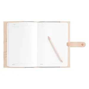 New Release Custom A5 Pu Leather Hard Cover Journal Agenda Notebook with Pen Holder for 2022 Dairy