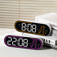 Reloj Despertador Digital Multifunción Personalizado con Temperatura, Reloj Digital LED con Pantalla Grande, Relojes de Mesa Inteligentes